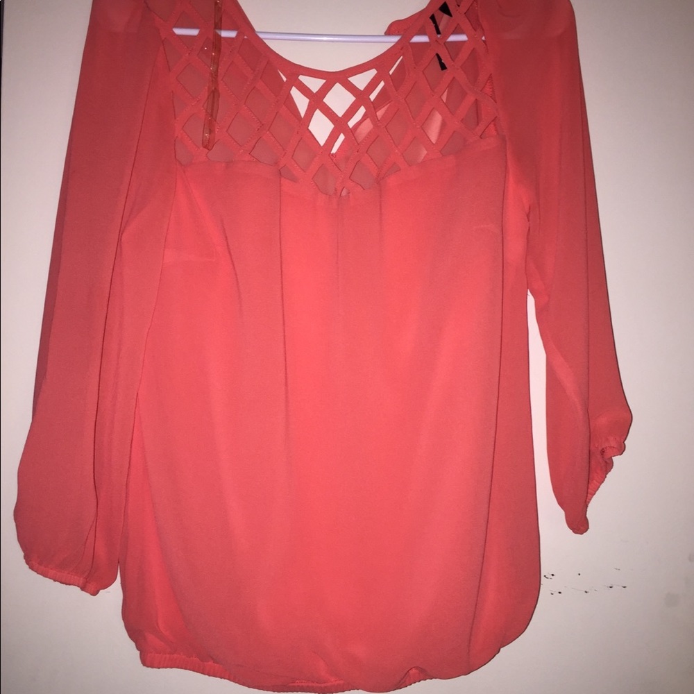 Neon orange silk shirt